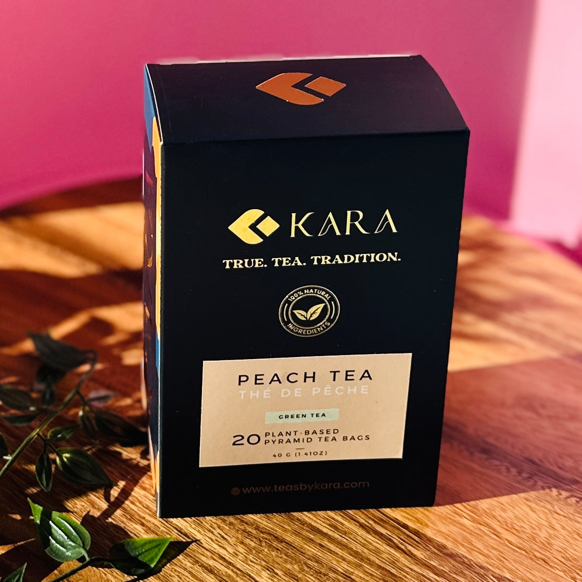 Peach Tea - Green Tea, Pyramid Shaped Plant Based Teabags – Teas By Kara
